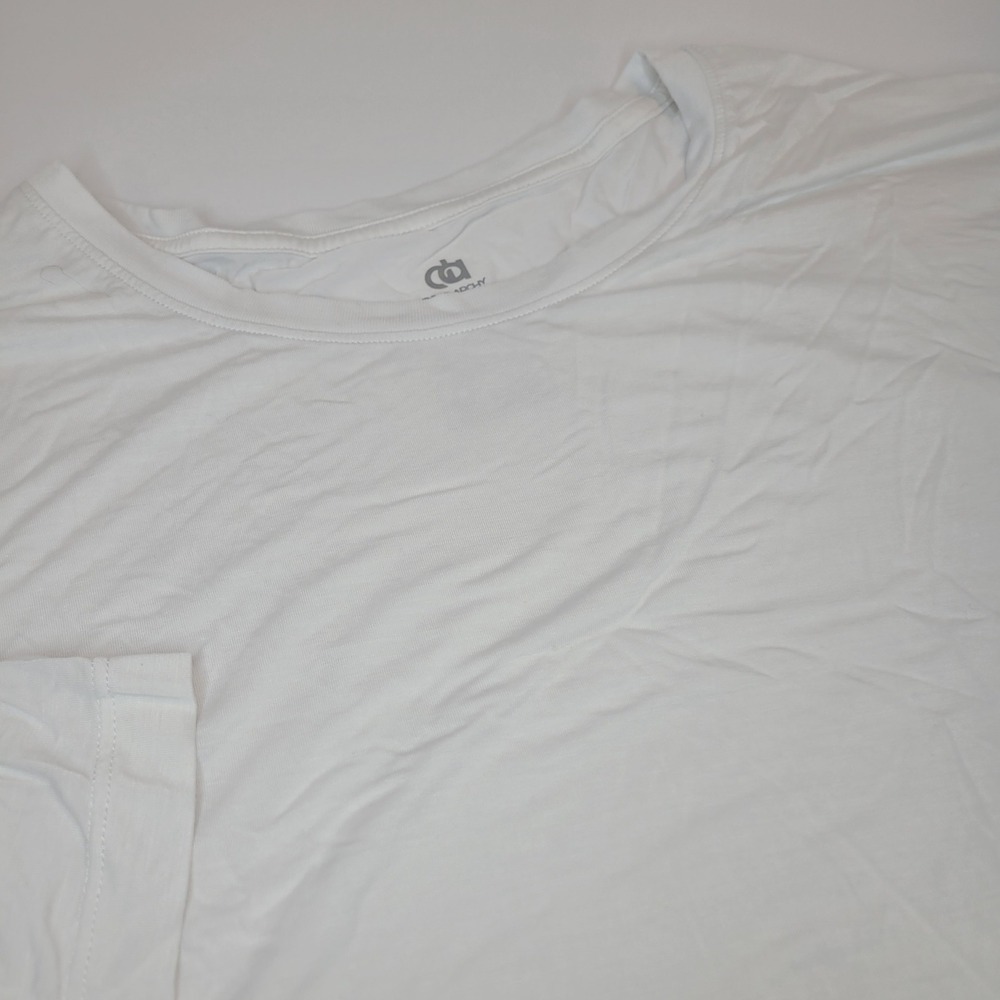 David‎ Archy T-Shirt Mens XXL White Excellent Bamboo Rayon Stretch Crew Neck Tee